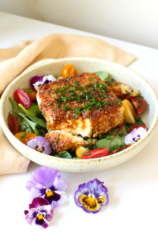 FRIED FETA WITH MAPLE BALSAMIC GLAZE