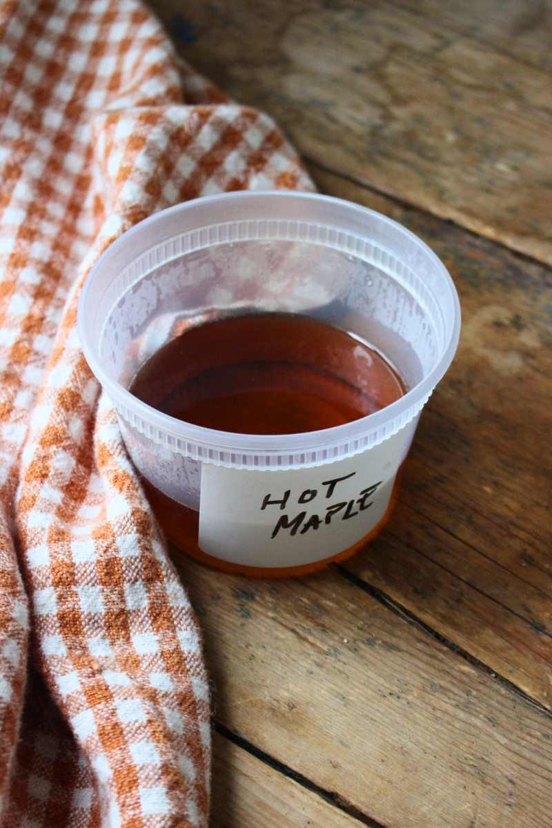 hot maple syrup