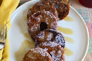 Donut French Toast with Maple Syrup